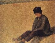 The small Peasant sat on the lawn of the Pasture Georges Seurat